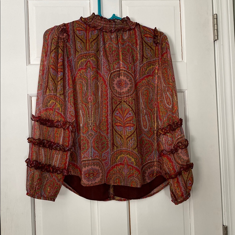NWT Ann Taylor Multicolor Paisley Blouse